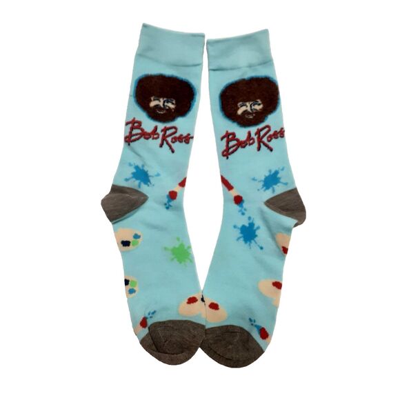 Bob Ross The Joy Of Painting Mens 4 Pack Multicolor Crew Socks NWOT Size 6-12 - Picture 4 of 7